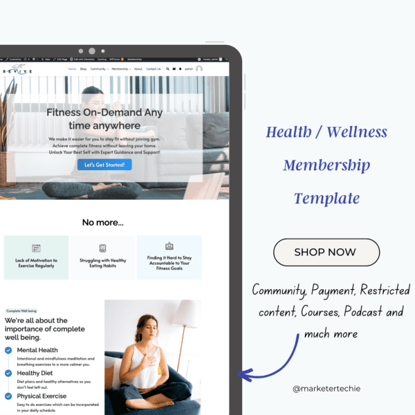 health coach membership site template