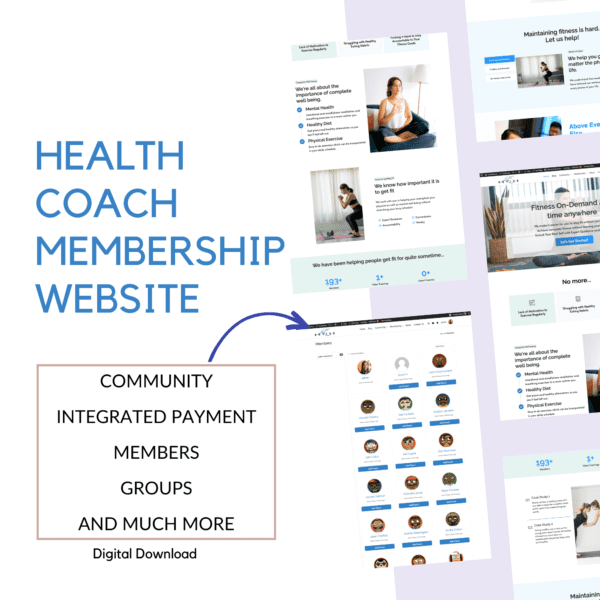 health coach membership site template