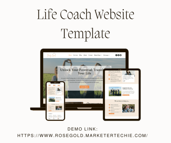 life coach website template