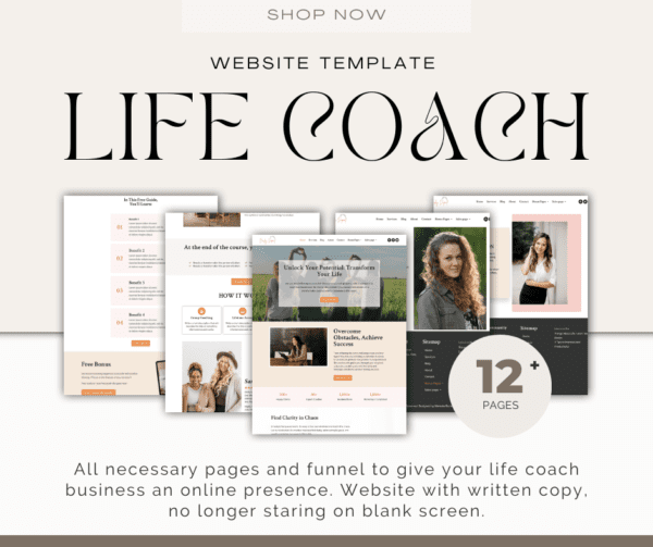 life coach website template