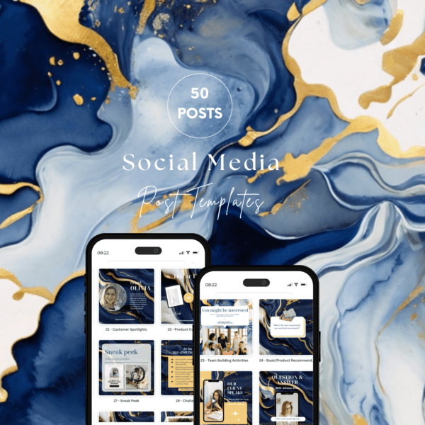 Navy and Gold Canva Social Media Templates | 50 Elegant Designs - Image 2