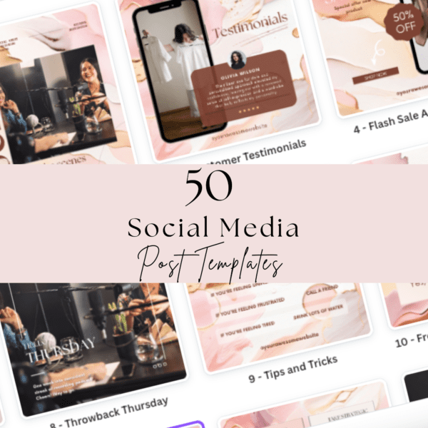 Blush Canva Social Media Templates | 50 Beautiful Designs for Your Brand - Image 3