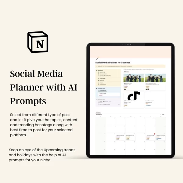 social media notion planner